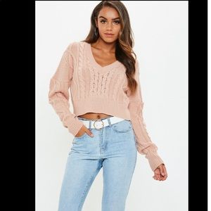 Missguided v neck crop sweater